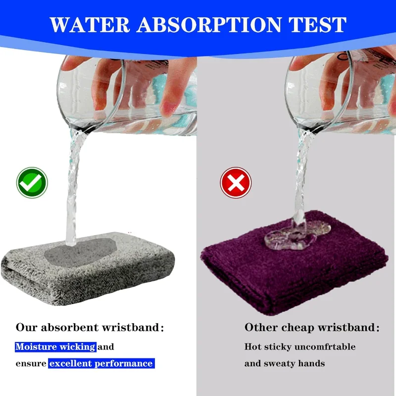 New Hot 1Pairs 2Pcs Set Breathable Cotton Wrist Sweatbands Sweat Absorbent Wristbands for Tennis Football Basketball Running Gym view 4