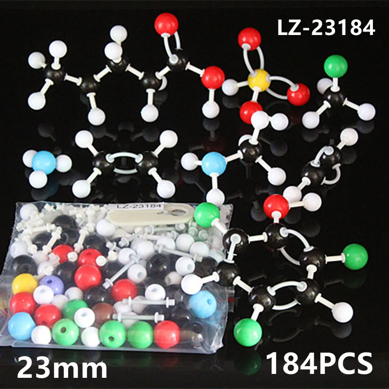 

LZ-23184 molecular model 184pcs 23MM Organic structure Model kits Chemistry Modeling set for children kids PP Plastic material