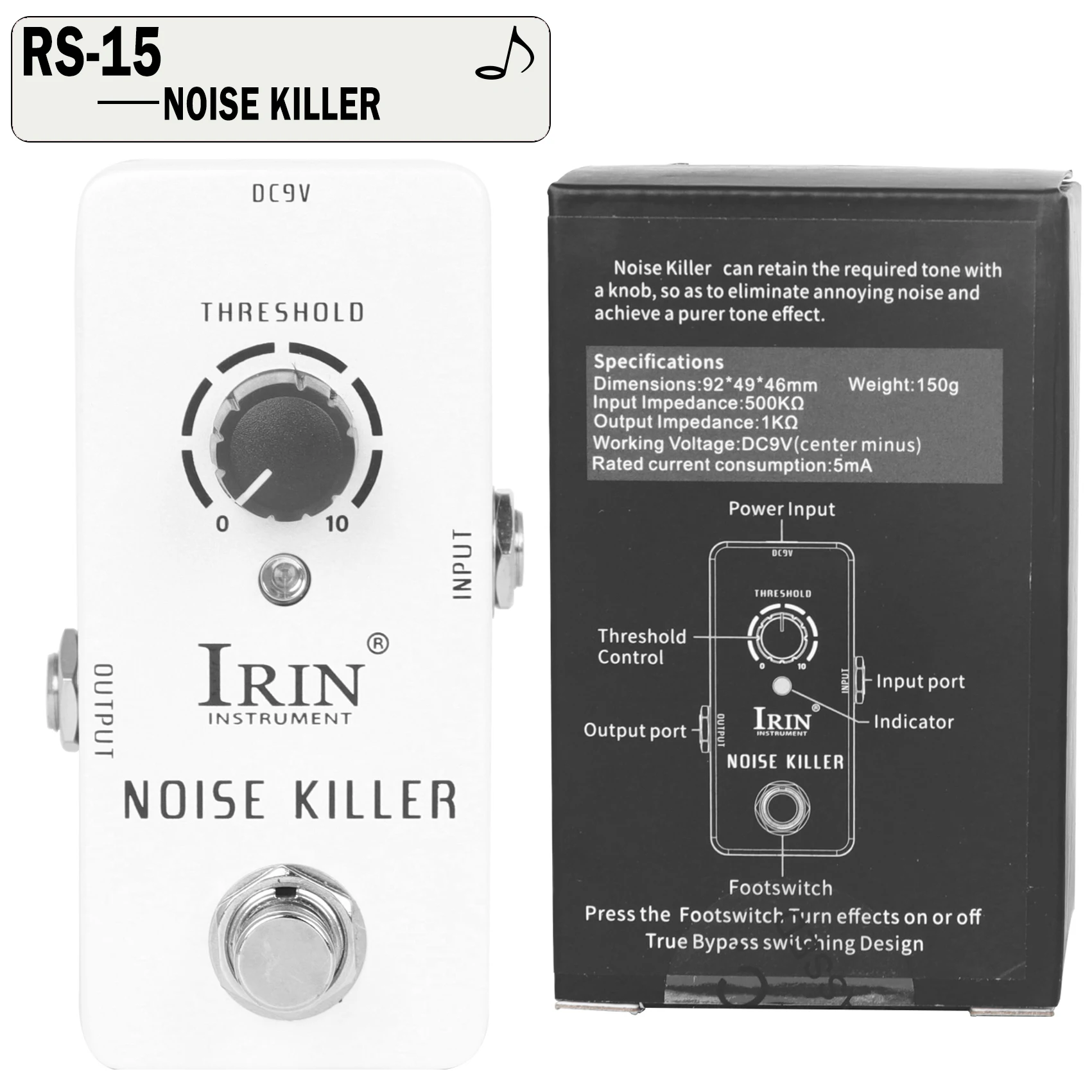 Enhanced Electric Guitar Effects Pedal: Versatile Fuzz, Overdrive, Distortion, Flanger, Ensemble & Tremolo Effects Accessory