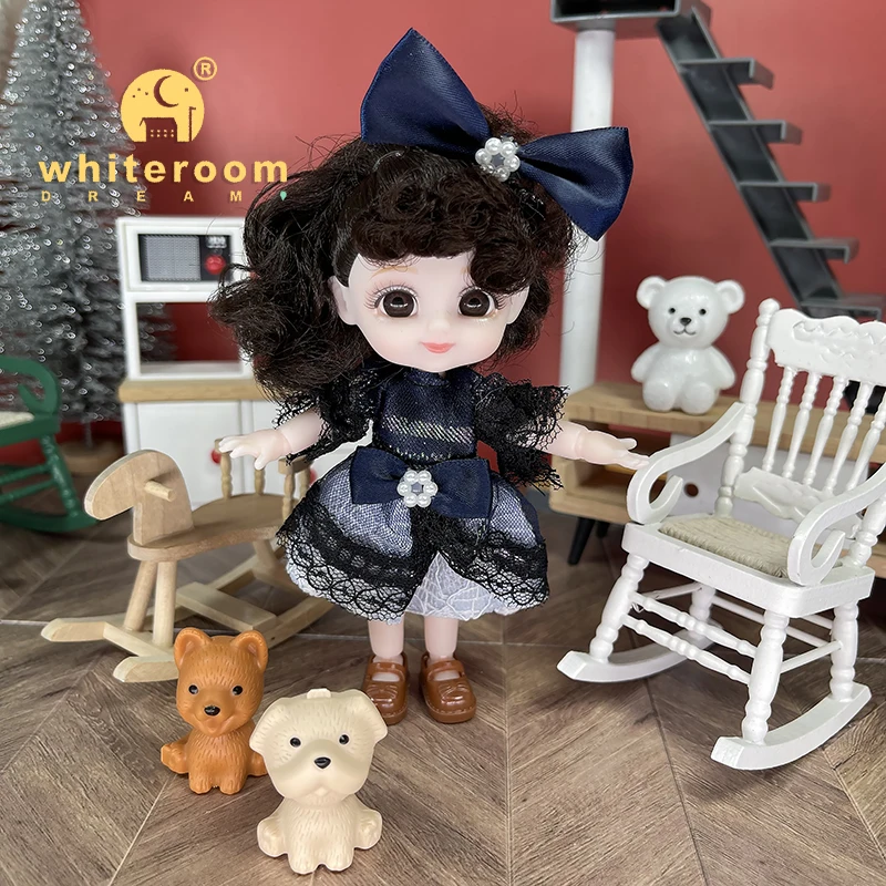 Ob11 Mini Dolls For Girls 1/12 OB11 Accessories Ball Jointed Body Bjd Doll Clothes Toys For Kids Children Baby Holiday Gift Free 5