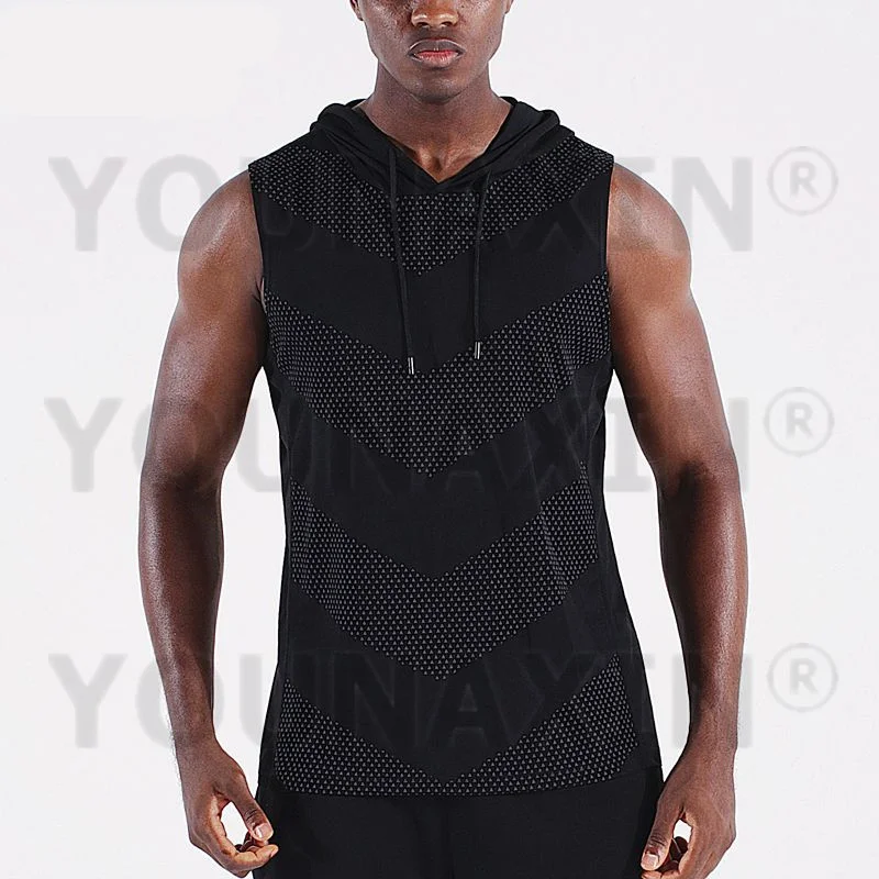 Men Sports Hooded Vest Quick-drying Sleeveless Top Basketball Running Marathon Fitness Sportswear Quick-Drying L XL 2XL 3XL 4XL 3