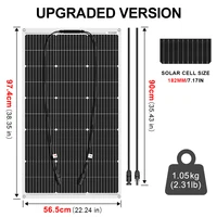 DOKIO-Panneaux solaires étanches et flexibles, 100Wset 200Wset 400Wset 18V, batterie monocBN alline de camping 12V 4