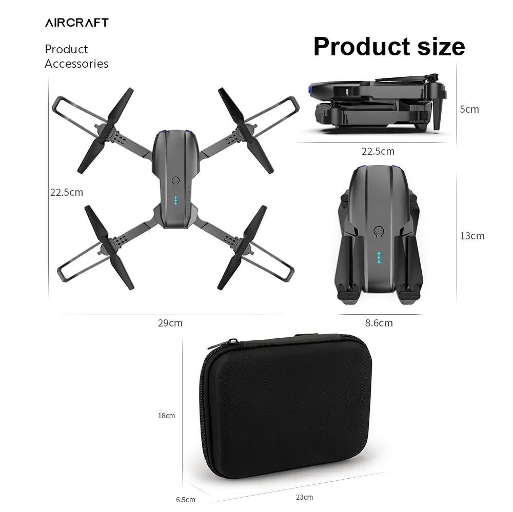 4K Drone with Dual Camera, Foldable, High Hold Mode, RC WiFi Quadcopter - Aerial Photography Toy