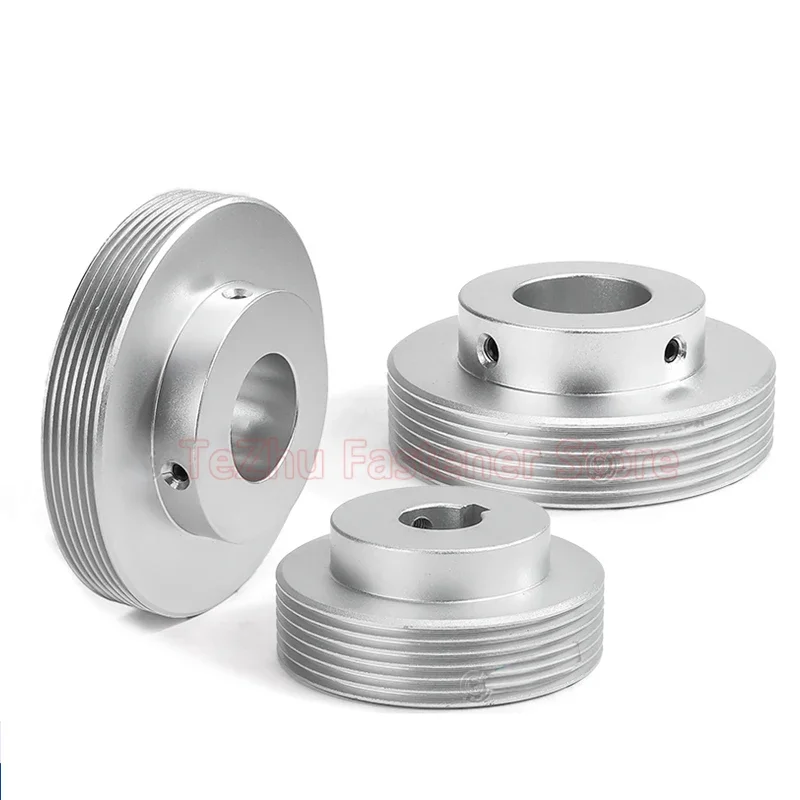 6PJ Belt Pulley Multi Wedge Wheel 6 Slots Motor Shaft 6 Peak Groove Timing Pulley Bore 10-40mm PJ63/71/75/80/90/95/100 1pcs