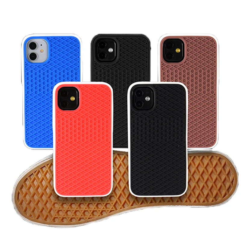 Waffle Pattern Silicone Shockproof Phone Case - Soft Sole Design Back Cover