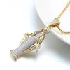 VANAXIN Iced Out Virgin Mary Mama Pendant Religious Jewelry 14k Gold Plated Virgen De Guadalupe Necklace Charms Our Lady 1