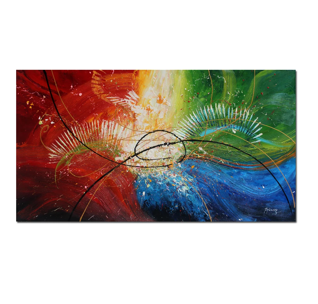 

Hand painted Oil Painting Modern Colourful Abstract On Canvas Wall Art for Living Room Contemporary Home Decor