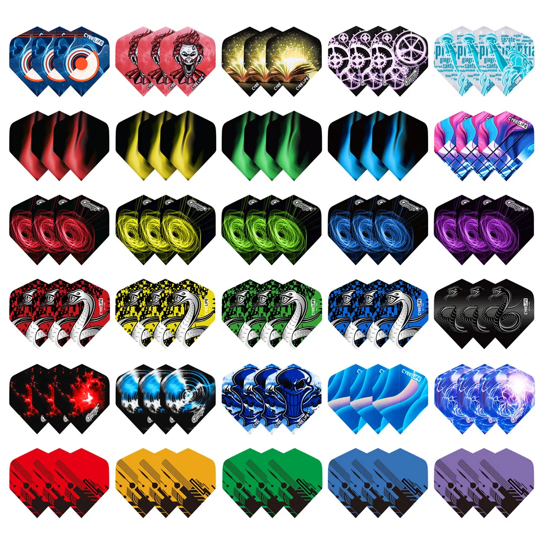 CyeeLife 90pcs Dart Flights Multiple Styles Colorful PET Darts Flights