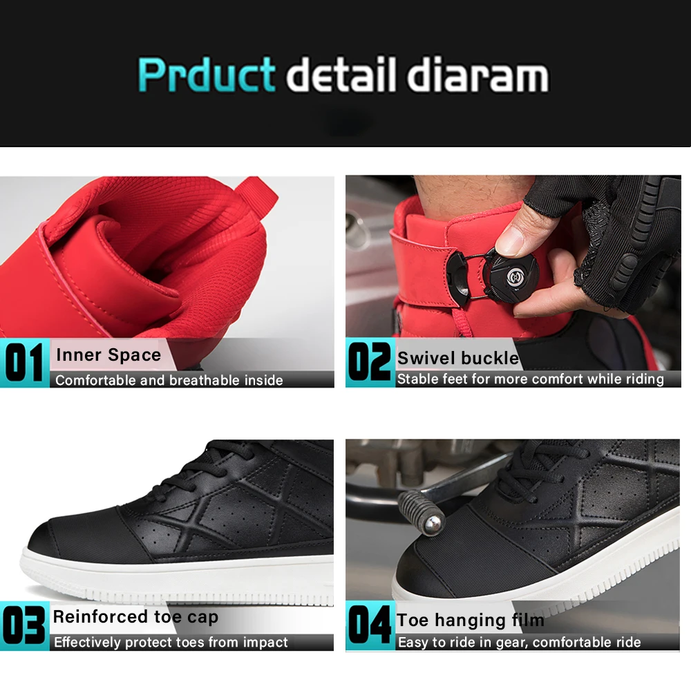 Summer Man Motorcycle Bike Boots Casual Spiral Shoes Microfiber Touring Shoes Breathable Off-road Motocross Riding Boots