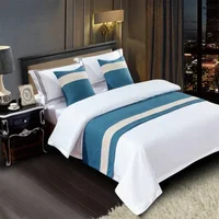 Hôtels chez l'habitant drapeaux de lit décoratifs Simple couleur unie serviette de lit doux confortable coussin de queue de lit taie d'oreiller câlin 5