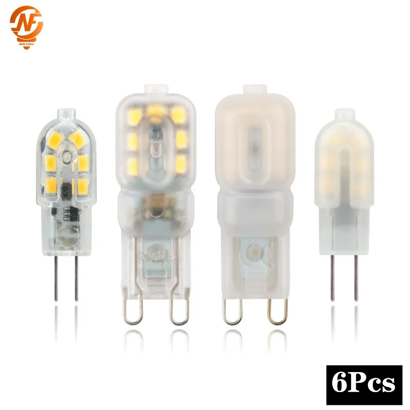 

Светодиодная лампа G4 G9 SMD2835 для хрустальной люстры, 6 шт./лот, 220 В переменного тока, 360 в, 12 В
