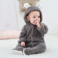 Newborn Baby Rompers Winter Warm Fleece Bebe Boys Girl Costume Infant Girls Clothing Animal Overall Baby Jumpsuits Xmas Outfit 1