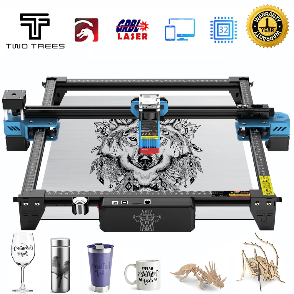 TwoTrees TTS-55 PRO CNC Machine de Gravure Laser 40W/80W Andrea Wifi  Contrôle Métal Laser Graveur NW Acrylique Acide Machine De Découpe -  AliExpress