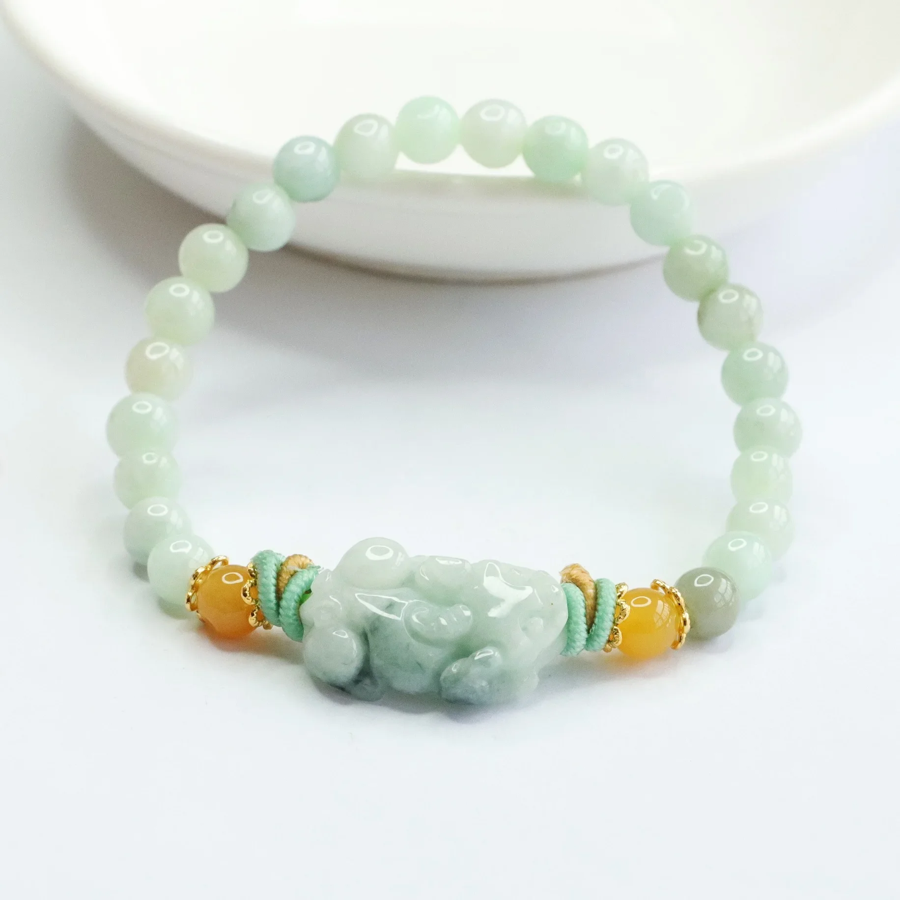 

Burmese Jade Pixiu Bracelets Bangles Charm Men White Charms Bead Natural Gemstone Jadeite Jewelry Women Luxury Gemstones