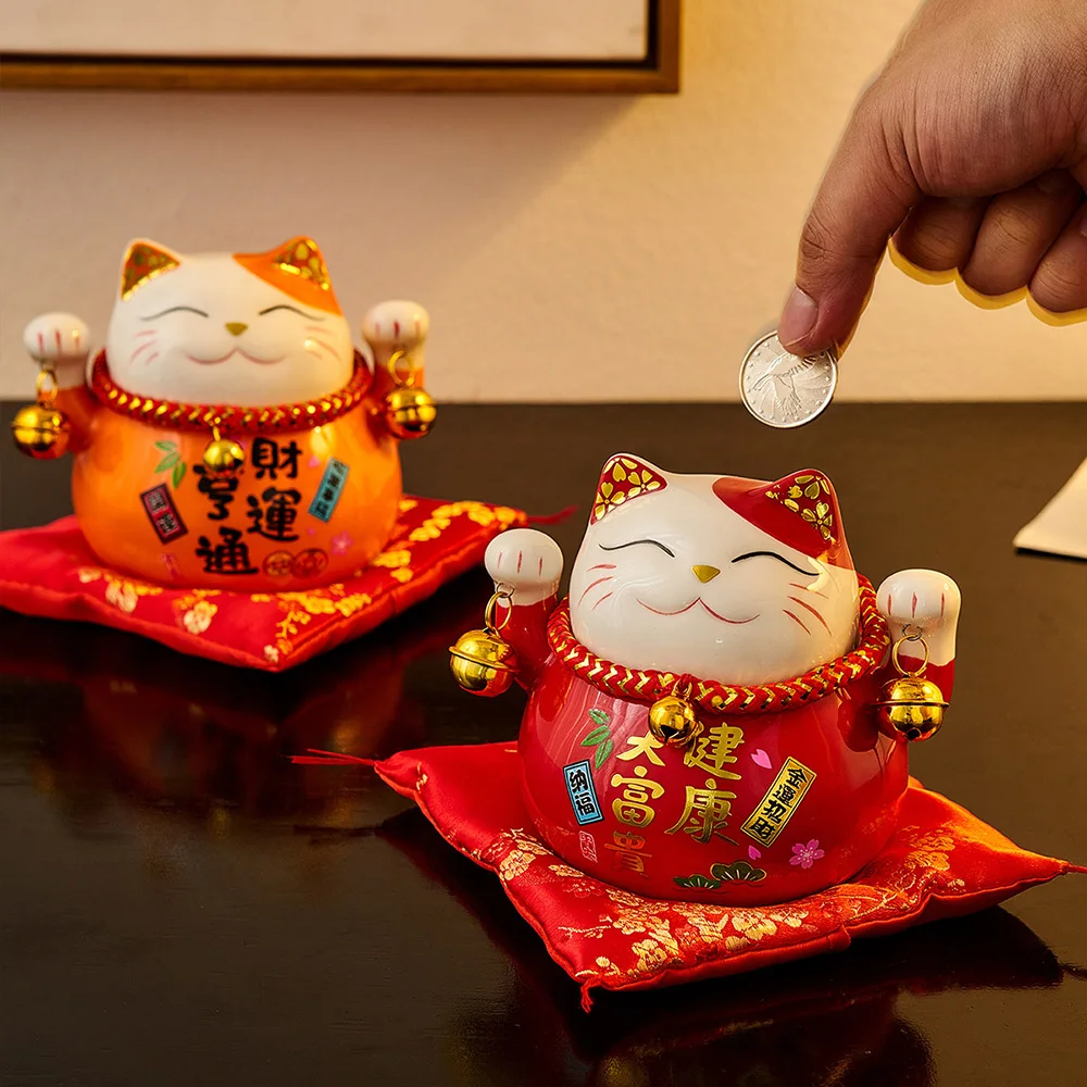2枚セット　lucky cat coin bank Amazon.com: Lucky Cat Coin Bank Style Ornately Decorated