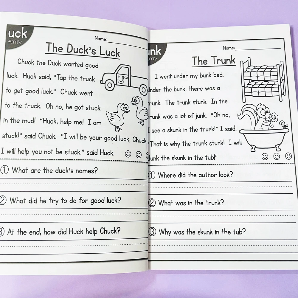 Kids Children English Exercise Book Phonics Educational Workbook  I Can Read Sentences Training Teacher Teaching Aids Montessori 6