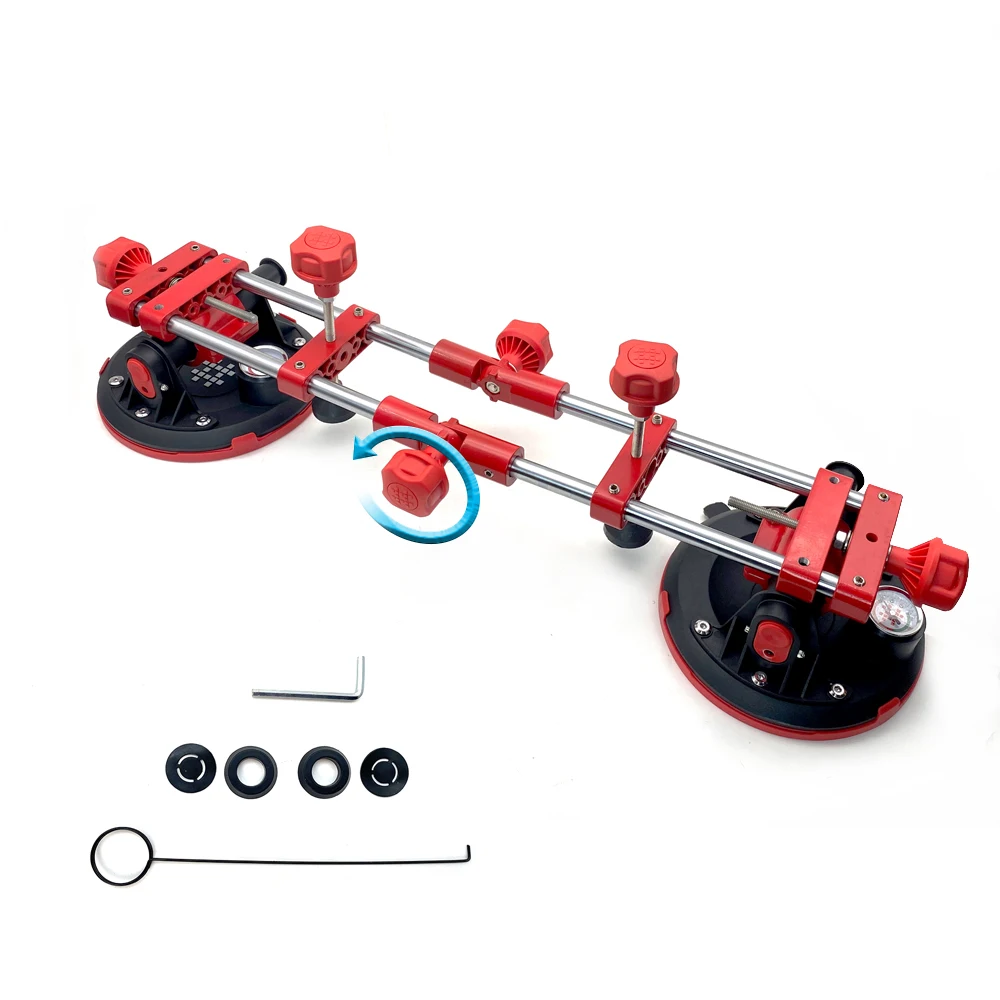 

90-180 Degree Stone Seam Setter 8 Inch Vacuum Suction Cup Setter for Floor Countertop Splicing with Pressure Guage Hand Tool