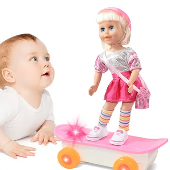 전기 범용 플래시 음악 댄스 어린이 인형 킥 스쿠터 교육용 장난감, 13 인치 상품 이미지