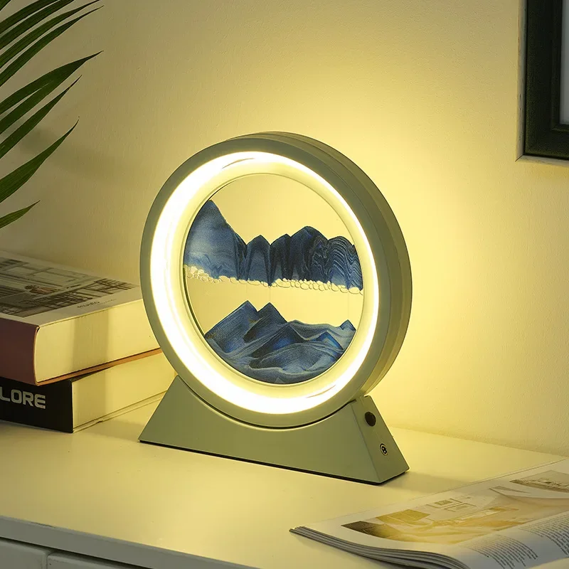 Acheter Veilleuse LED hautement transparente, sablier 3D écologique, sable  mobile, Table artistique pour salon et bureau