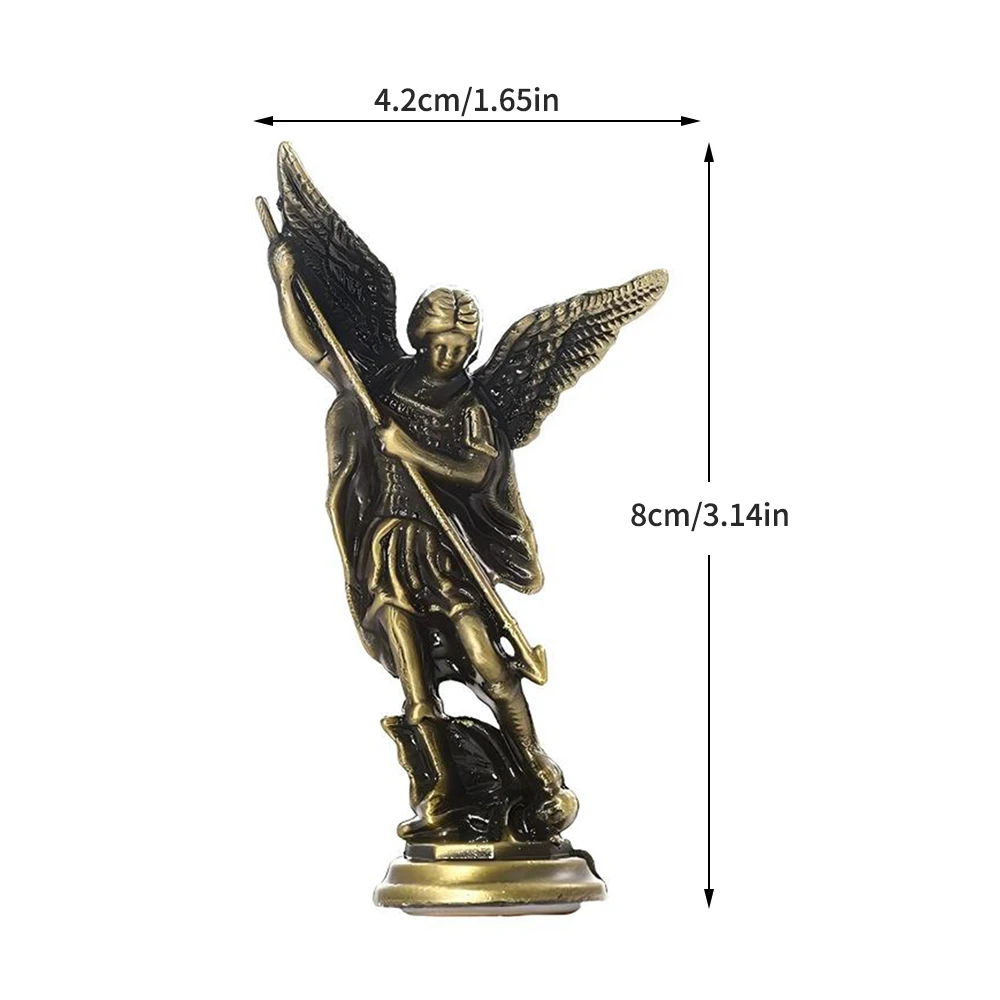 Christian Saint Michael Figurine: Archangel Guardian Statue in Zinc Alloy