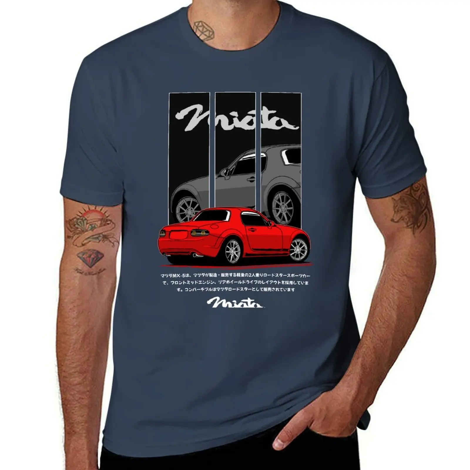 Custom Design Anime Men’s T-Shirt in Red and Grey