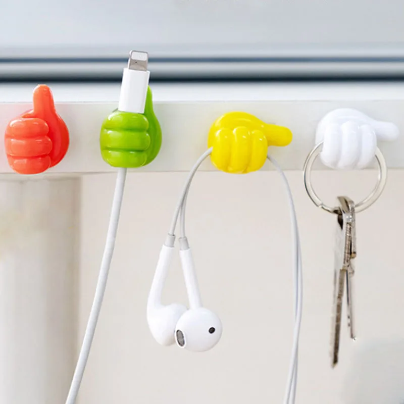 

Mini Thumbs-up Designs Phone Charging Data Cable-Winder USB Earphone Line Management Holder Strong Adhesive Sticker
