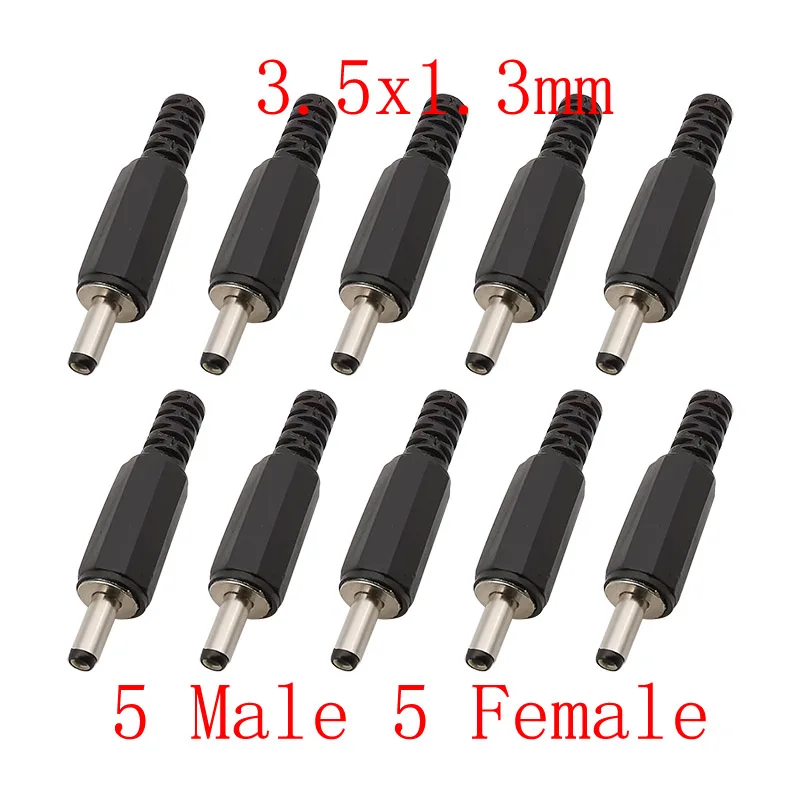 10 Pz DC 3.5mm X 1.35mm Spina Maschio Femmina Martinetti Connettore Di Alimentazione DC Tipo Di Saldatura Spine Di Alimentazione DC Presa Adattatore 3.5x1.3mm - Foto 5
