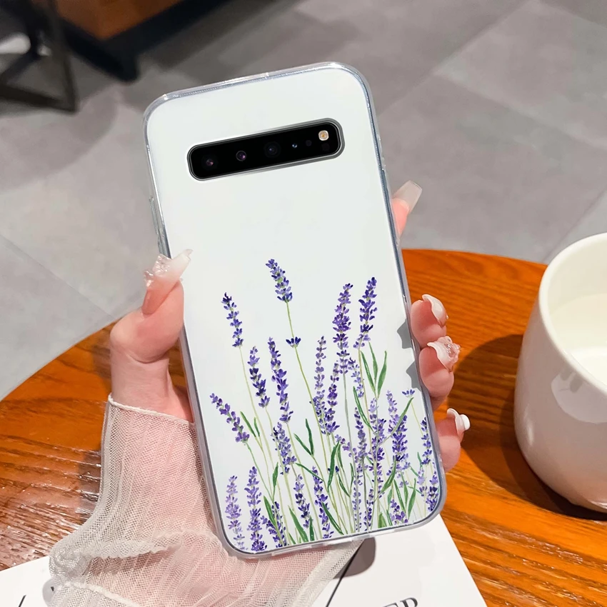 Romantic Rose Pattern Transparent TPU Silicone Anti-Slip Bumper Phone Cover