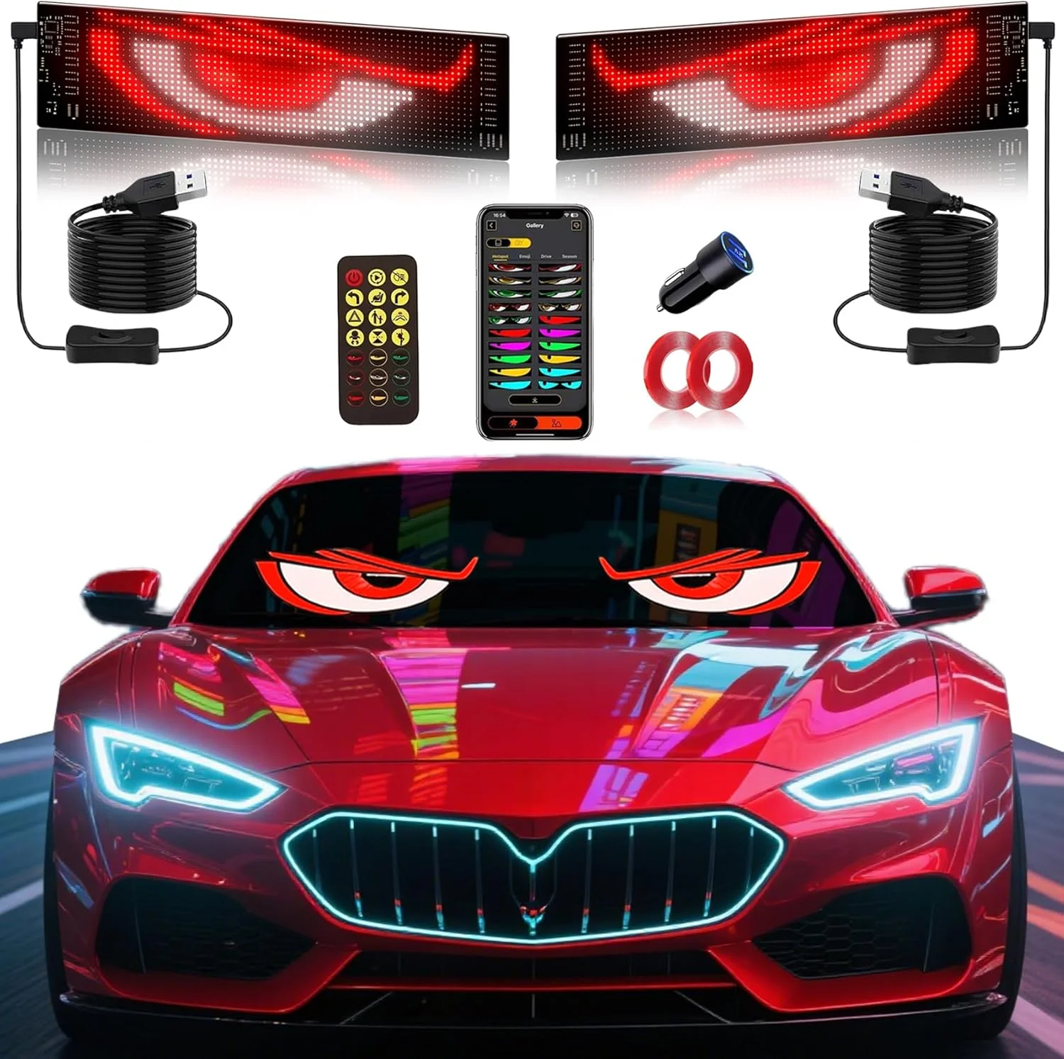 LED Matrix Pixel Panel USB 5V Flexible Addressable RGB Pattern Graffiti ...