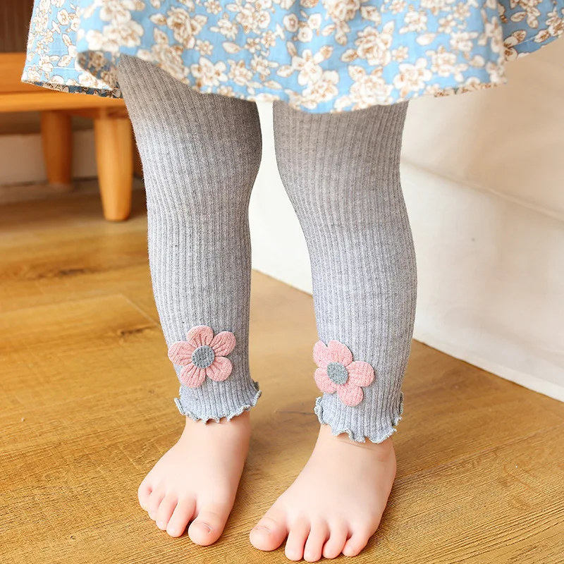 Little Girls Leggings Spring Autumn Thin Outwear Tights Children's Ankle Length Pants Girl Tights