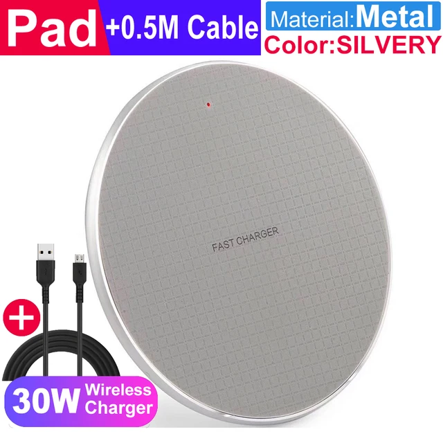 TORAS 30W Wireless Charger for iPhone 11 Xs Max X XR 8 Plus 30W Fast Charging Pad Ulefone Doogee Samsung Note 9 Note 8 S10 Plus 30W Grey