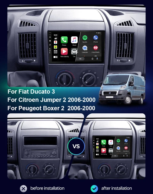 Peugeot Boxer 2 Acheter Autoradio Android Pour Fiat Ducato 3 Citrou00ebn Jumper 2 2006 - 2022 2 Din Multimu00e9dia Carplay Navigation GPS WIFI Unitu00e9 Principale 4+64 Go Autoradio Carplay