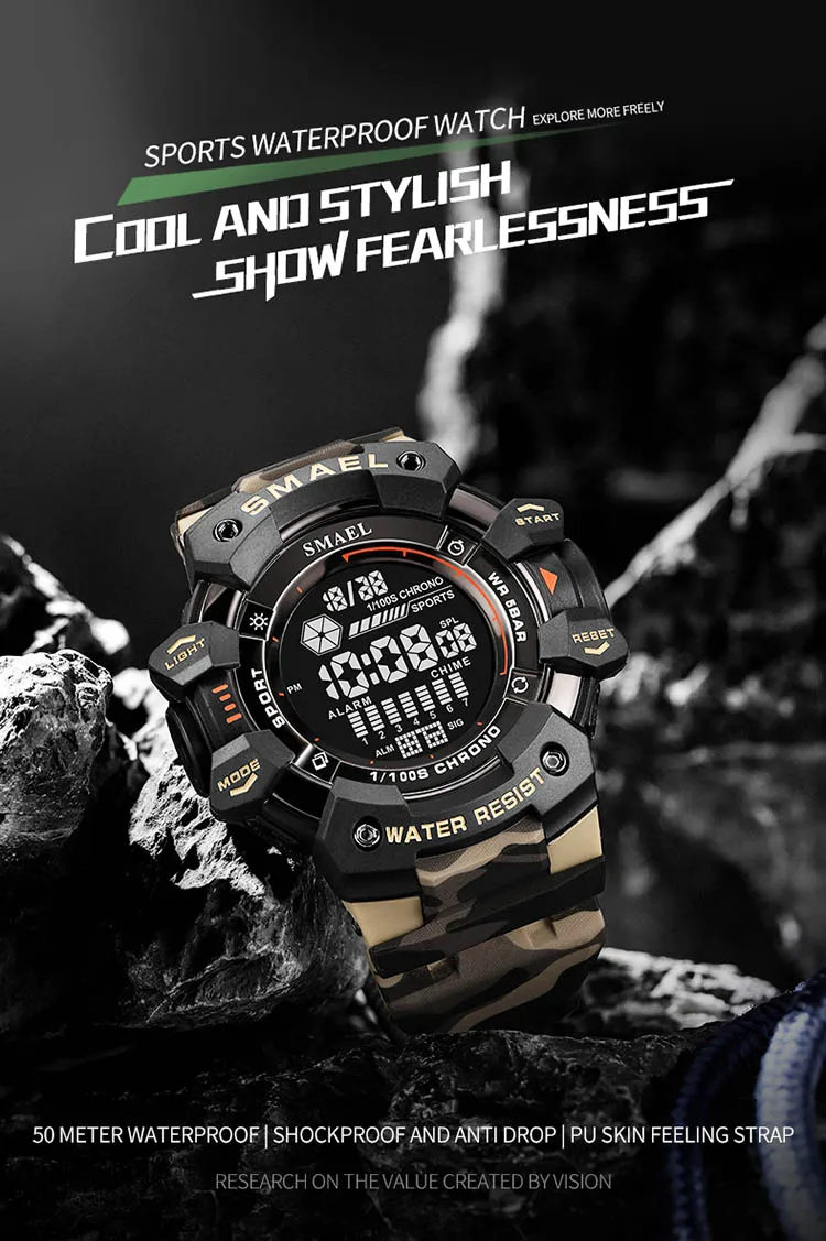 SMAEL Digital Wristwatch in Camouflage Colour