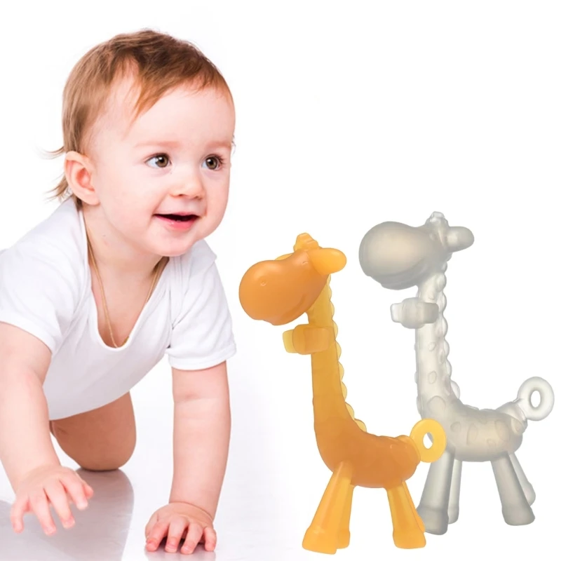 

Baby Teether Toy Nursing Teething Toy Newborn Molar Chew Toy Silicone Giraffe Soothing Teether Educational Sensory Toy