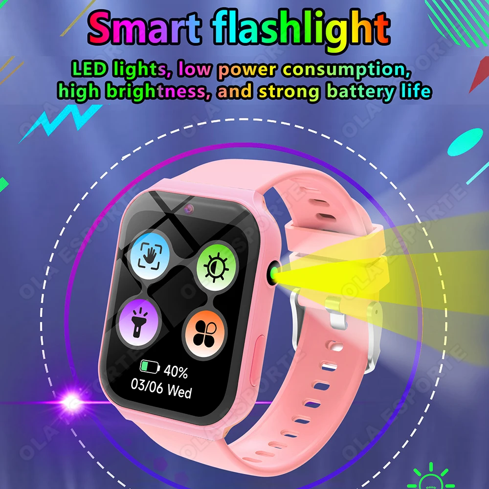 New Smart Watch Children HD Touch Screen Camera 18 Games Sleep Monitoring Alarm Clock Calculator smartwatch For Boy Girl Gifts