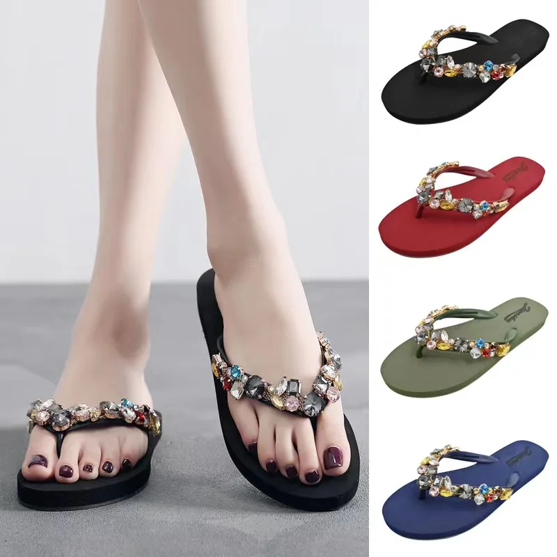 1 Paar modische Farbe, Stein-Stil, Kristall-Strass-Schuhkette, Flip-Flops, dekoratives Zubehör XL013 – Detail 17