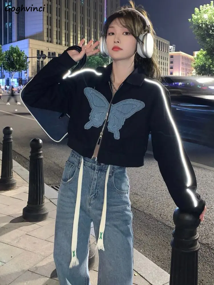 

Cropped Jackets Women Ins Stylish Young Simple Hotsweet New Minority Aesthetics Designer Ulzzang Chic BF Streetwear All-match