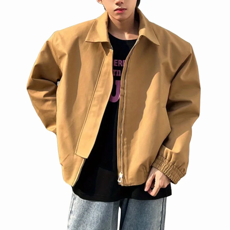 

Turn Down Collar Casual Women's Bomber Jacket Streetwear Casual Baseball Jacket Coat For Women Simple Solid Basic Coat 2023 New