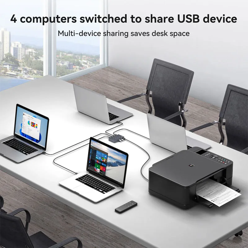 USB3.2 Switcher KVM Shared Controller Adapter 10Gbps Rate Support Fit Computer Laptop Mouse Keyboard Share 4 USB ports 3