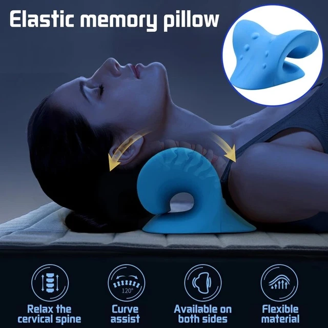 HKML Neck and Shoulder Relaxer for TMJ Pain Relief and Cervical Traction Device for Spine Alignment, Neck Stretcher Chiropractic Pillow for Neck