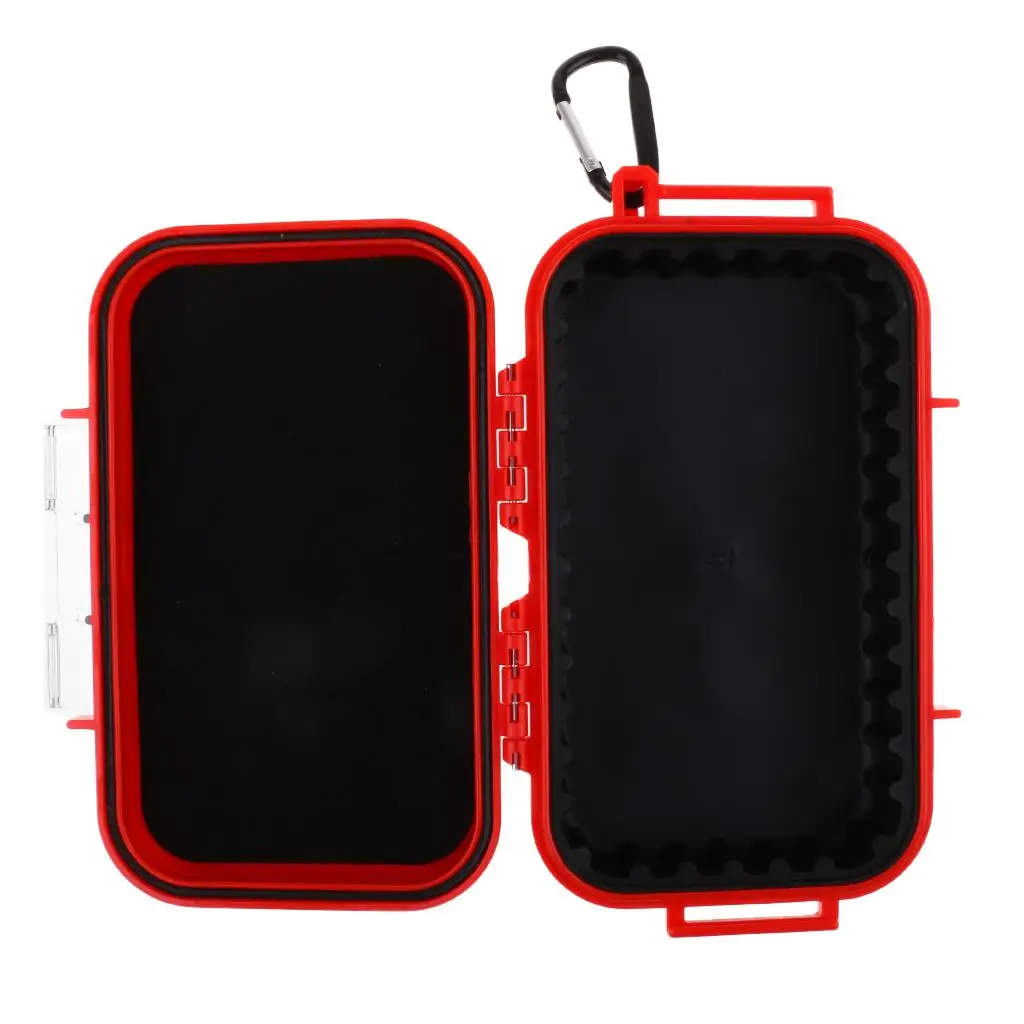 Waterproof Shockproof Case Container With Carabiner Camping 