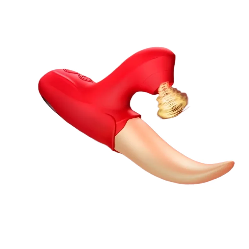 Vibrator 2in1 tongue licking oral sucking clit stimulator female masturbation sucker lick sex toy for women adult 18