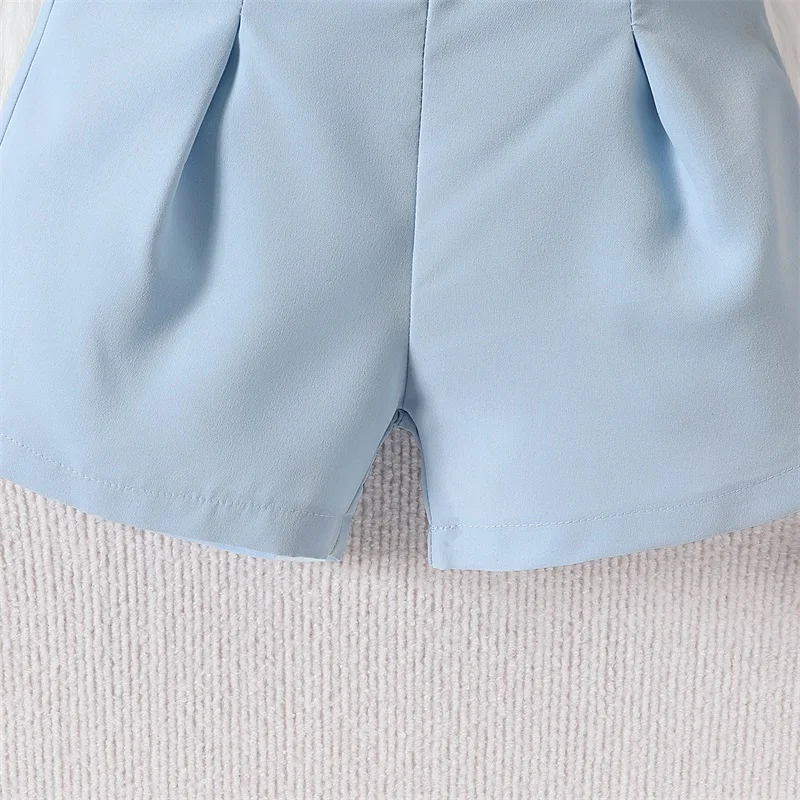 Little Kids Baby Girl Summer Clothes Solid Color Sleeveless Front Bow Cami Tops with Shorts 2 Pcs Outfit 18M-6T