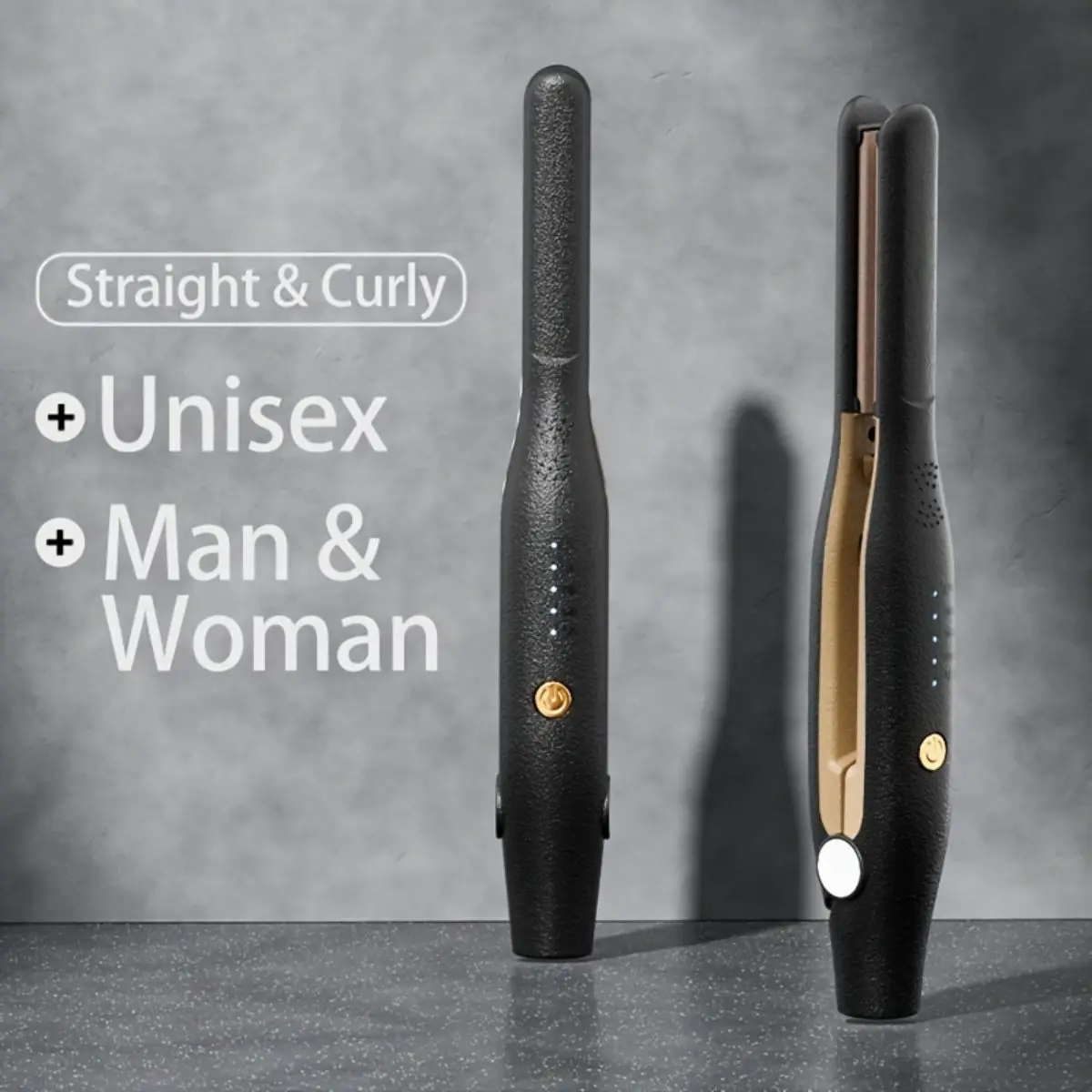 2 In 1 Hair Straightener Curling Iron Mini Pencil Flat Iron for Short Hair Beard StraighteneHome Hair Curlr Ceramic Hair Curlers 4