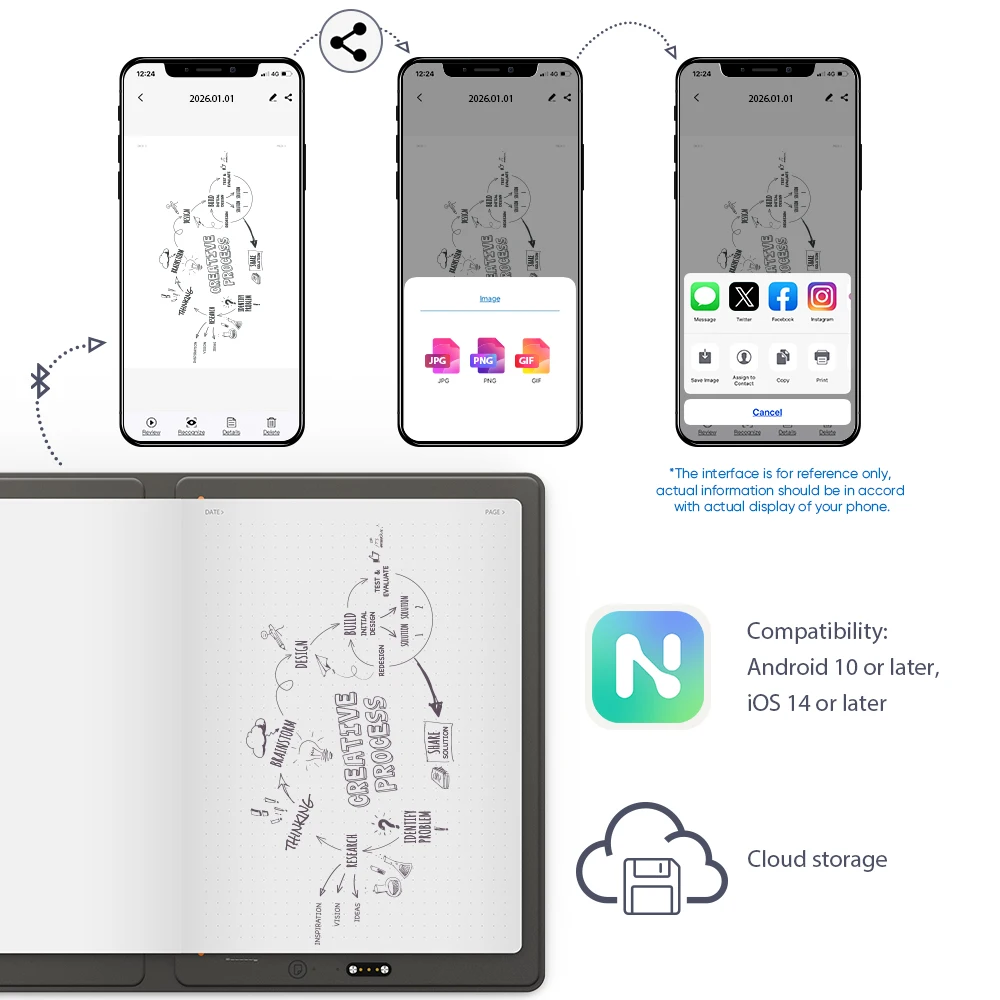 XP-Pen دفتر ملاحظات ذكي A5 بلوتوث