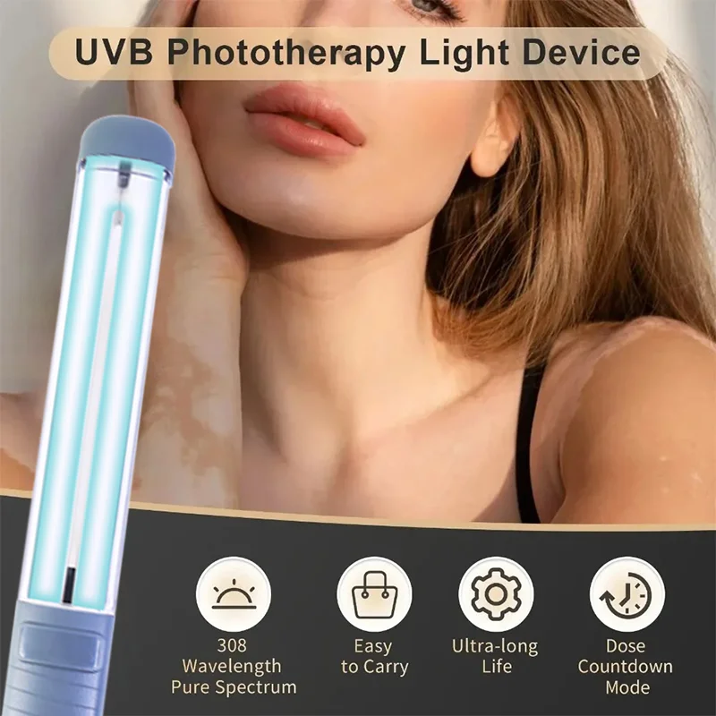 UVB 308NM  Phototherapy Lamp Device for Vitiligo Treatment UV NarrowBand Ultraviolet Light Therapy Psoriasis Spots Eczema 2