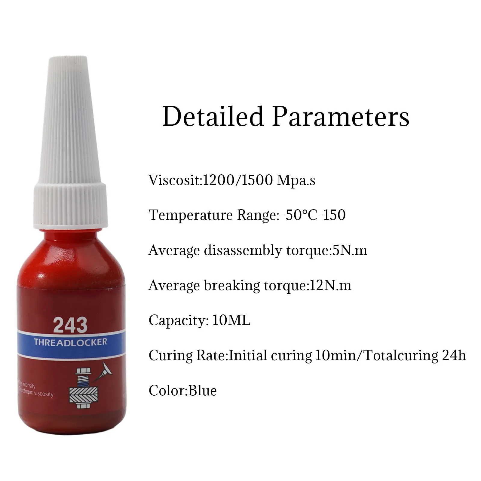 10ml Thread Lock Glue Screw Locking Agent 243 RETAINER Rusty Metals Glue For Metals Home Improvement Tools Hardware metal glue