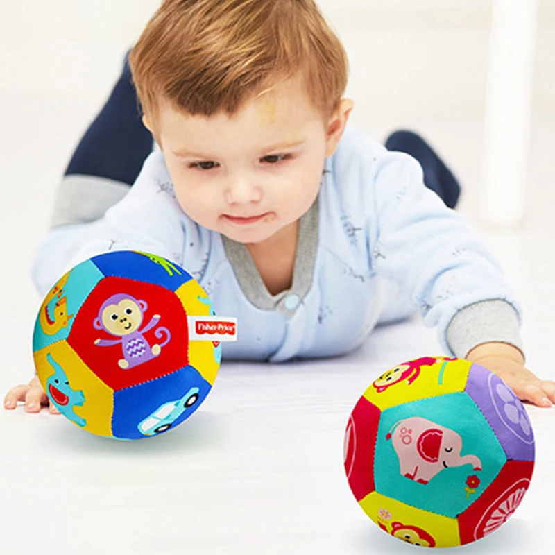 Baby Toys 0 12 Months Soft Cloth Rattle Ball Stuffed Baby Play Ball with Bell Cartoon Animals Interactive Educational Toys