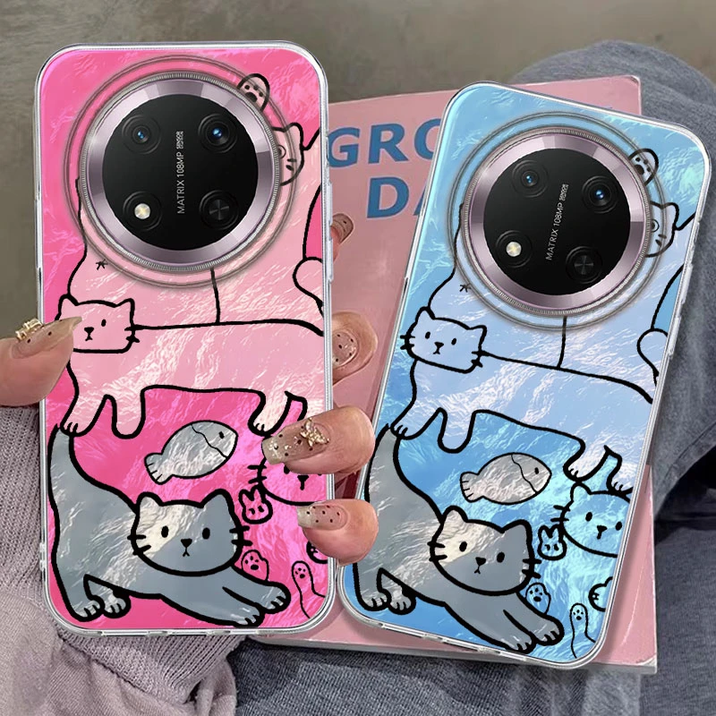 Purple Fish Cat Soft Phone Case - Perforated Vortex Shell Design