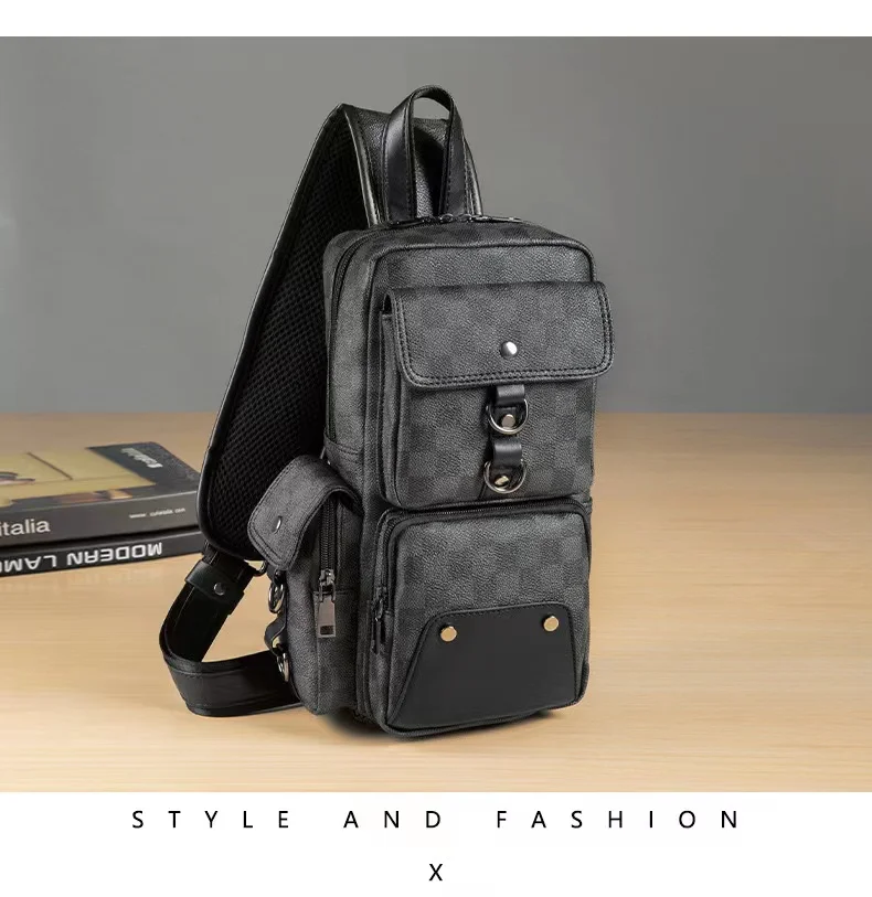 حقائب جلدية كروس للرجال، حقيبة ماسنجر للصدر بتصميم...